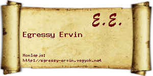 Egressy Ervin névjegykártya