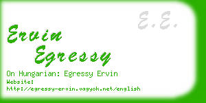 ervin egressy business card